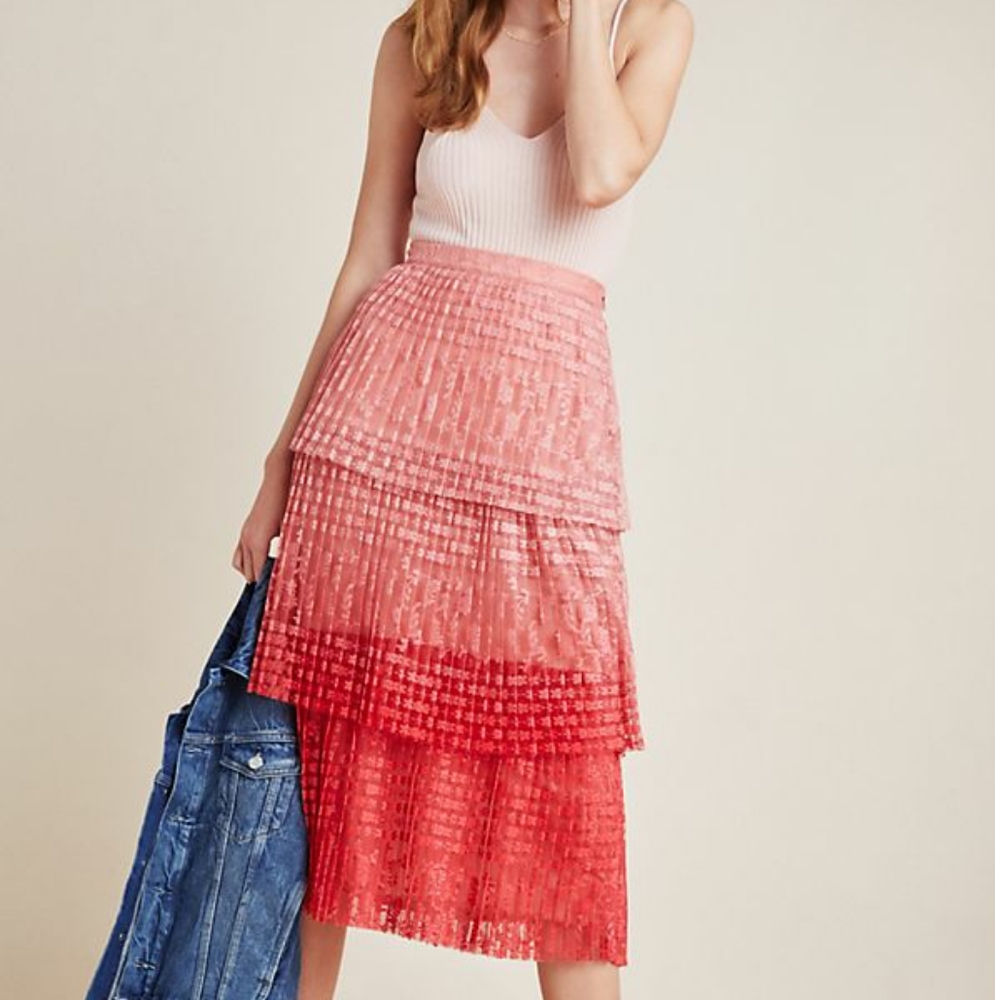 Maeve ombre lace skirt